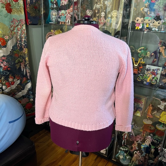 Boundary Waters Daytons Baby Pink Cardigan Sweater Vintage 80s Size L - Picture 2 of 8